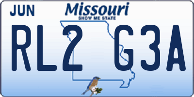 MO license plate RL2G3A