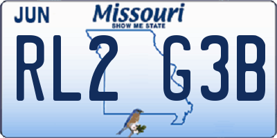MO license plate RL2G3B
