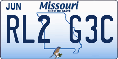 MO license plate RL2G3C