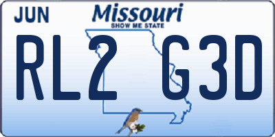MO license plate RL2G3D