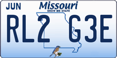 MO license plate RL2G3E