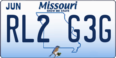 MO license plate RL2G3G