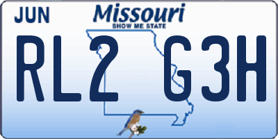 MO license plate RL2G3H