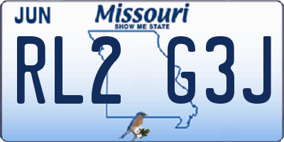 MO license plate RL2G3J
