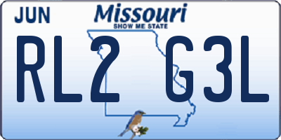 MO license plate RL2G3L