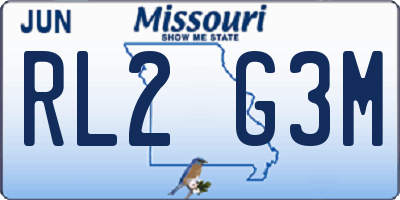 MO license plate RL2G3M