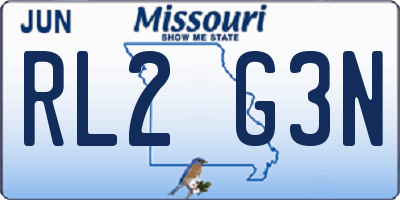 MO license plate RL2G3N
