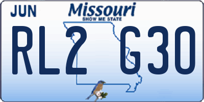 MO license plate RL2G3O