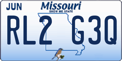 MO license plate RL2G3Q