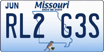 MO license plate RL2G3S
