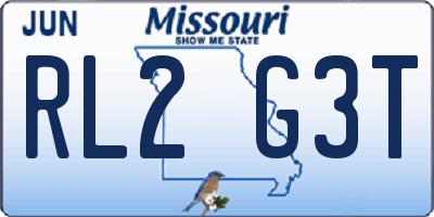 MO license plate RL2G3T