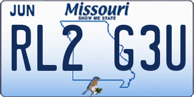 MO license plate RL2G3U