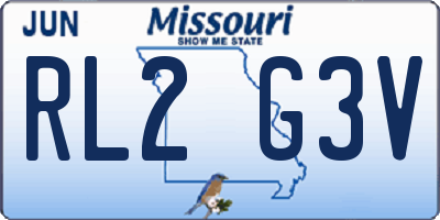 MO license plate RL2G3V