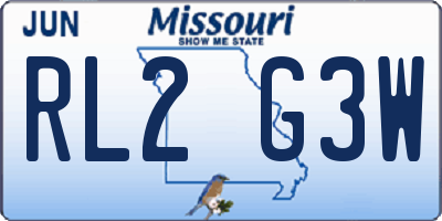 MO license plate RL2G3W