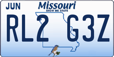 MO license plate RL2G3Z