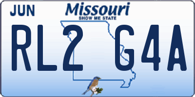 MO license plate RL2G4A