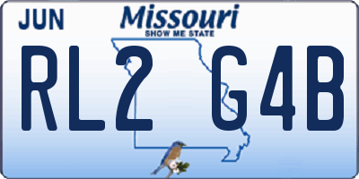 MO license plate RL2G4B
