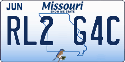 MO license plate RL2G4C