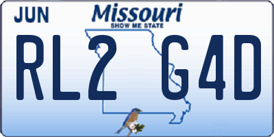 MO license plate RL2G4D