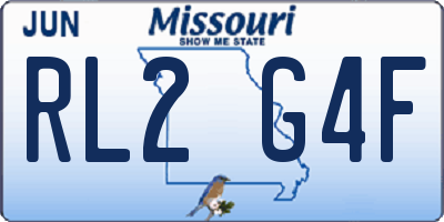 MO license plate RL2G4F