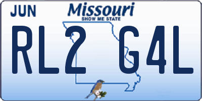 MO license plate RL2G4L