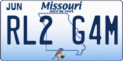 MO license plate RL2G4M