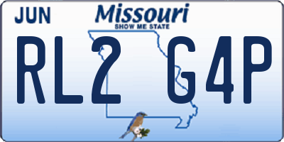 MO license plate RL2G4P
