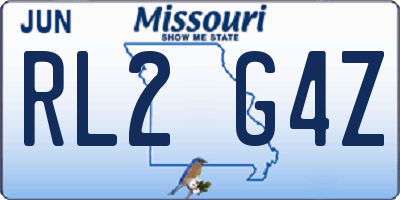 MO license plate RL2G4Z