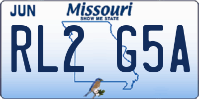 MO license plate RL2G5A