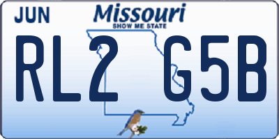 MO license plate RL2G5B