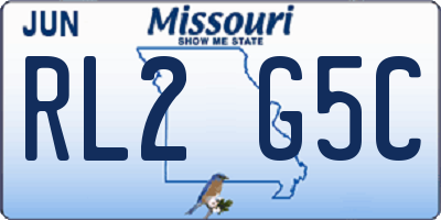 MO license plate RL2G5C