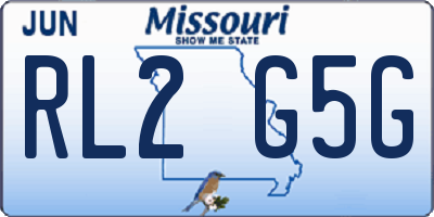 MO license plate RL2G5G