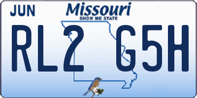 MO license plate RL2G5H