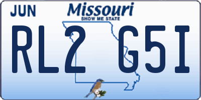 MO license plate RL2G5I