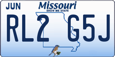 MO license plate RL2G5J