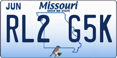MO license plate RL2G5K