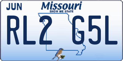 MO license plate RL2G5L