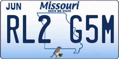 MO license plate RL2G5M