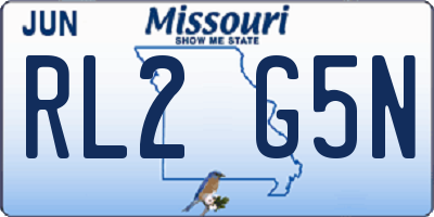 MO license plate RL2G5N