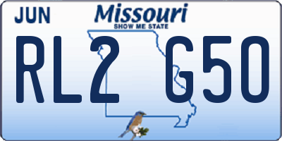 MO license plate RL2G5O
