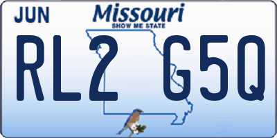 MO license plate RL2G5Q