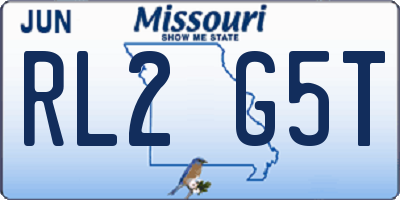 MO license plate RL2G5T