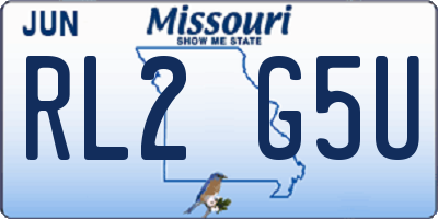 MO license plate RL2G5U