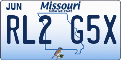 MO license plate RL2G5X