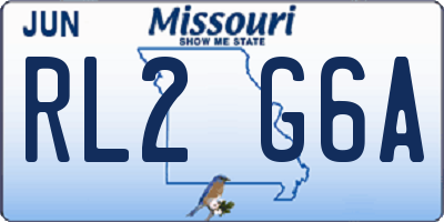 MO license plate RL2G6A