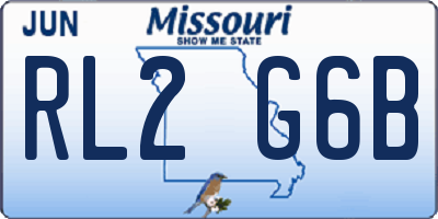 MO license plate RL2G6B