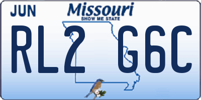 MO license plate RL2G6C