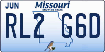 MO license plate RL2G6D