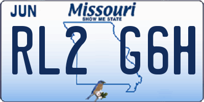 MO license plate RL2G6H