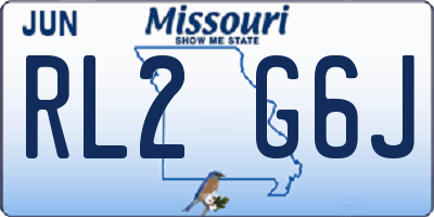MO license plate RL2G6J